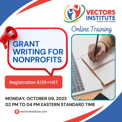 Training for Grant Writing for Nonprofits at Ottawa, Canada by Vectors Institute.